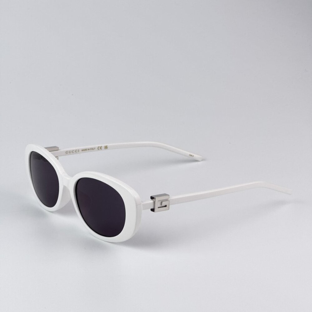 Gucci GG1684SA 006 BRAND NEW Sunglasses White Grey Unisex Oval - Picture 6 of 9